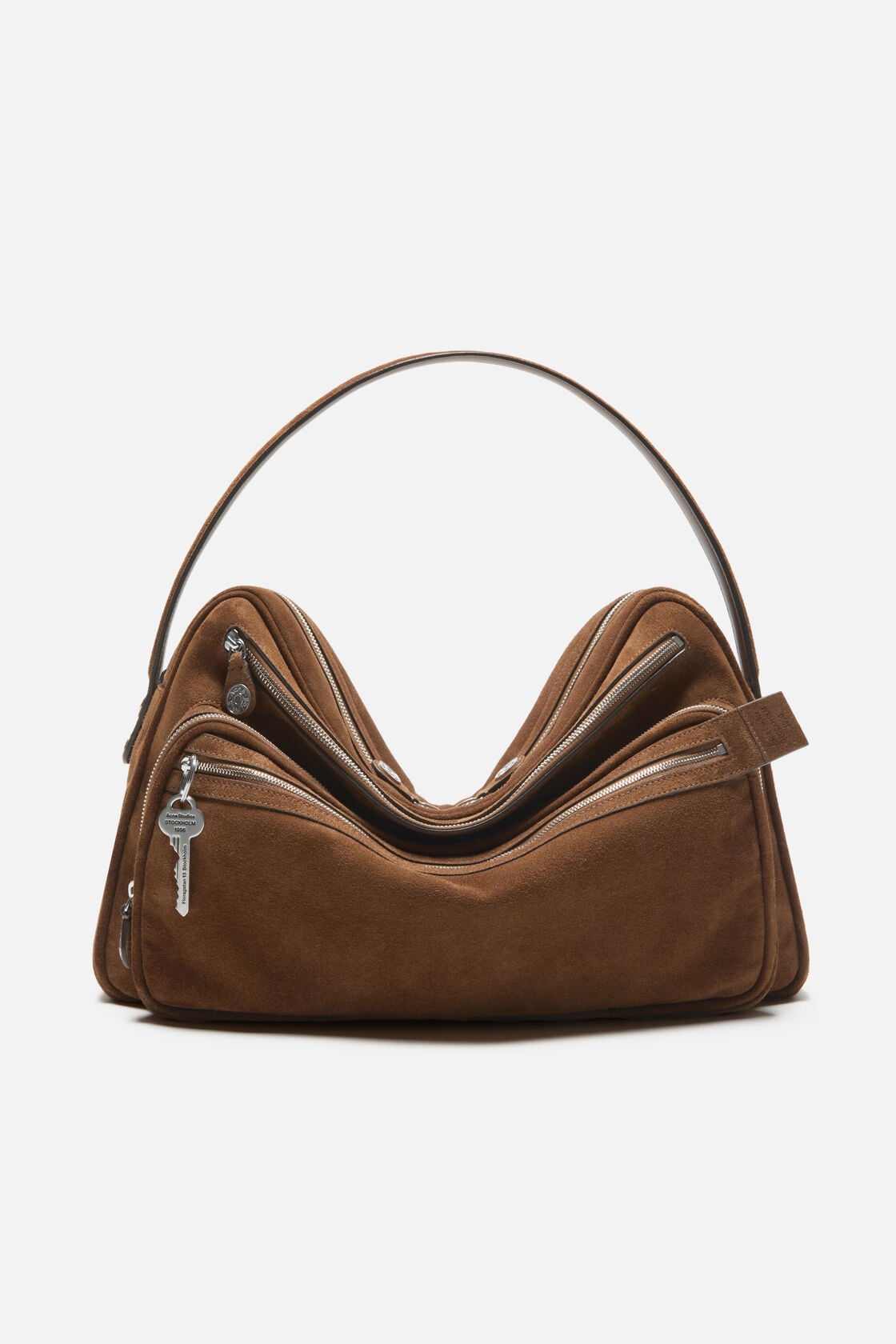 Acne Studios Camero Camera suede shoulder bag - Cognac brown