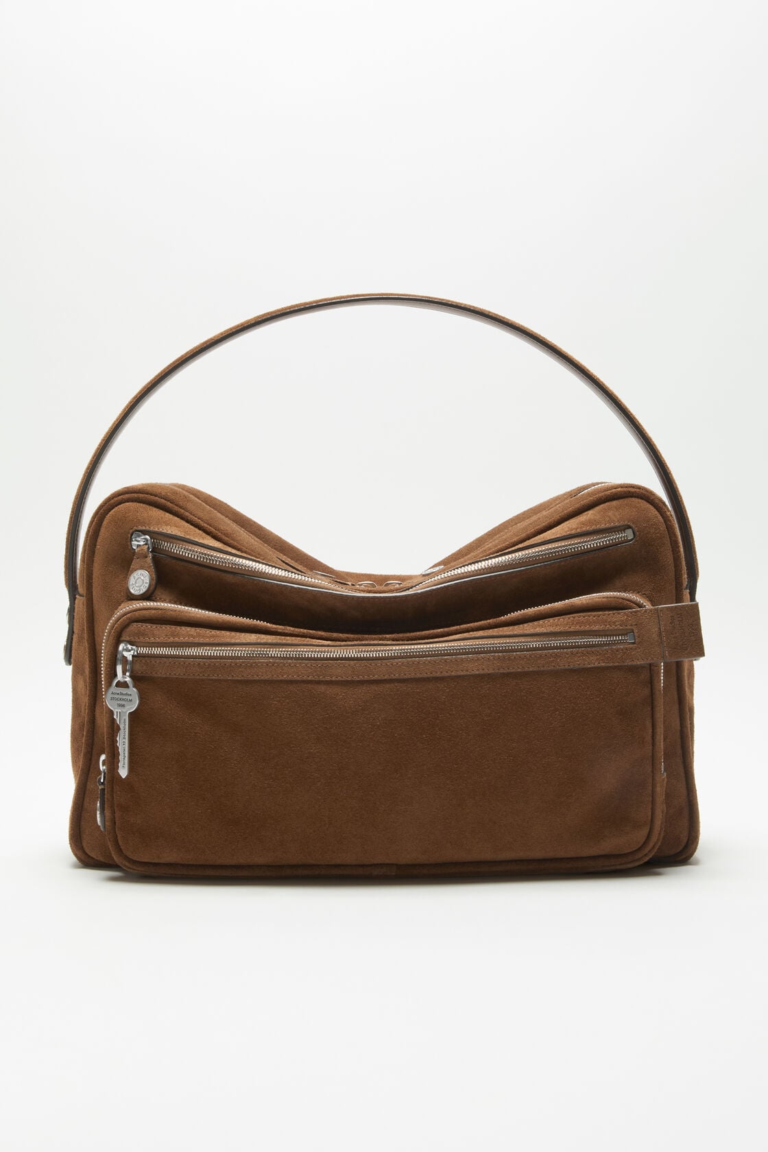 Acne Studios Camero Camera suede shoulder bag - Cognac brown