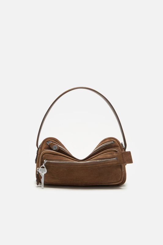 Acne Studios Camero Party Suede Bag - Cognac brown