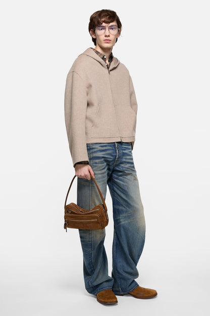Acne Studios Camero Party Suede Bag - Cognac brown