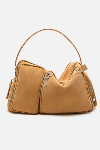 Acne Studios Camero Hotel suede shoulder bag - Sesame beige