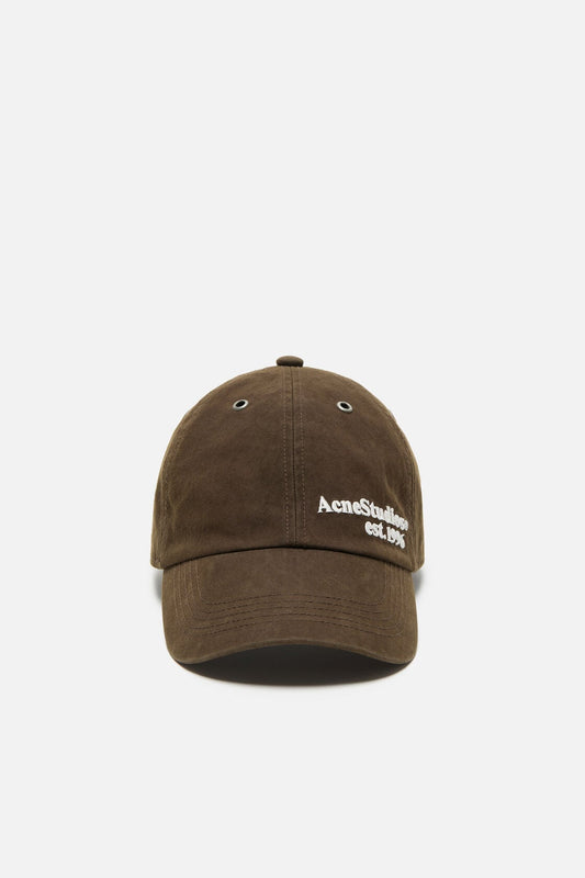 Acne Studios Waxed logo cap - Brown