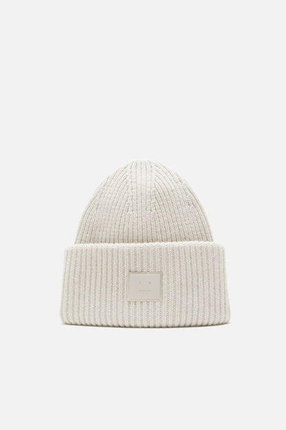 Acne Studios Large face logo beanie - Yak - Light grey