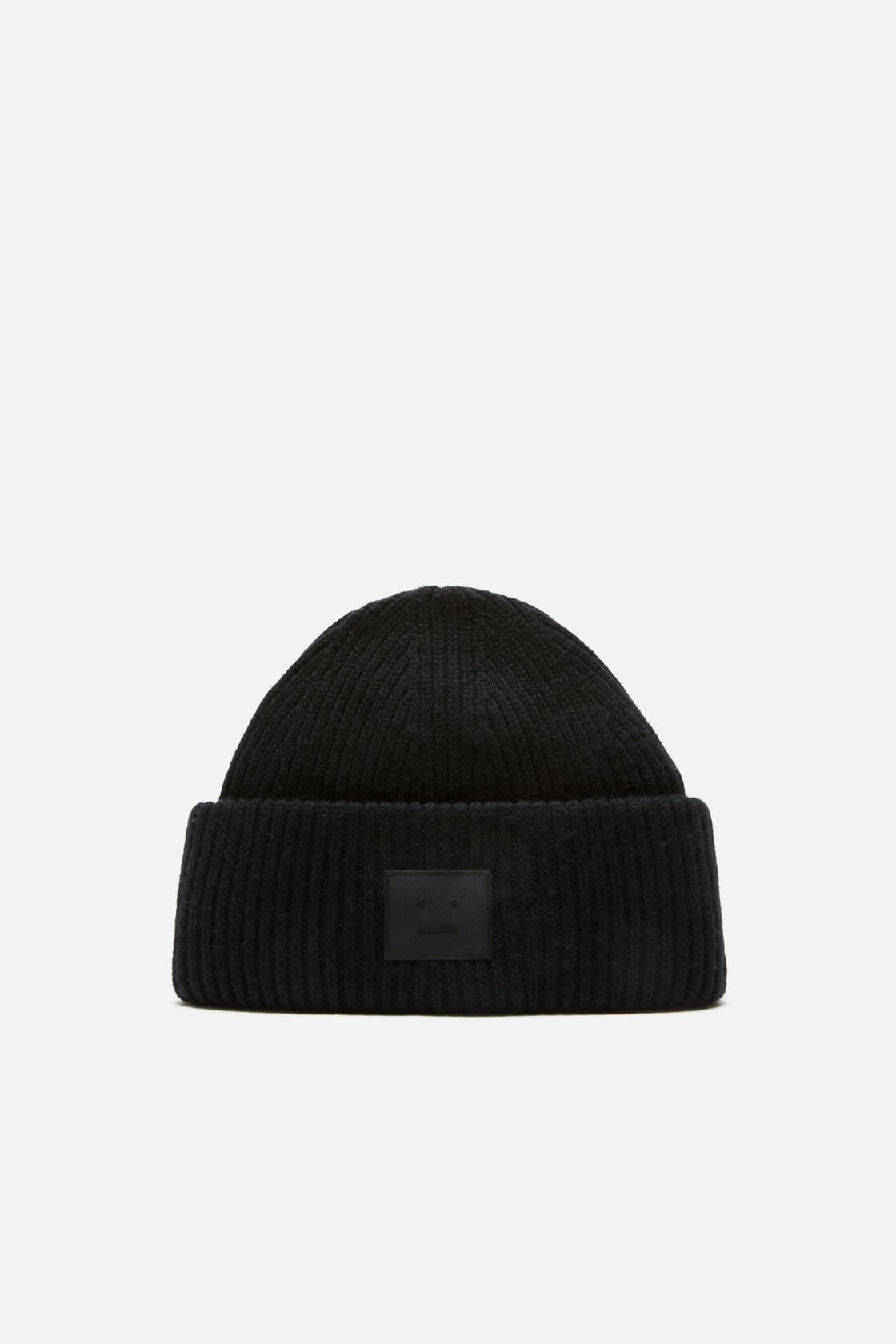 Acne Studios Face logo beanie - Yak - Black