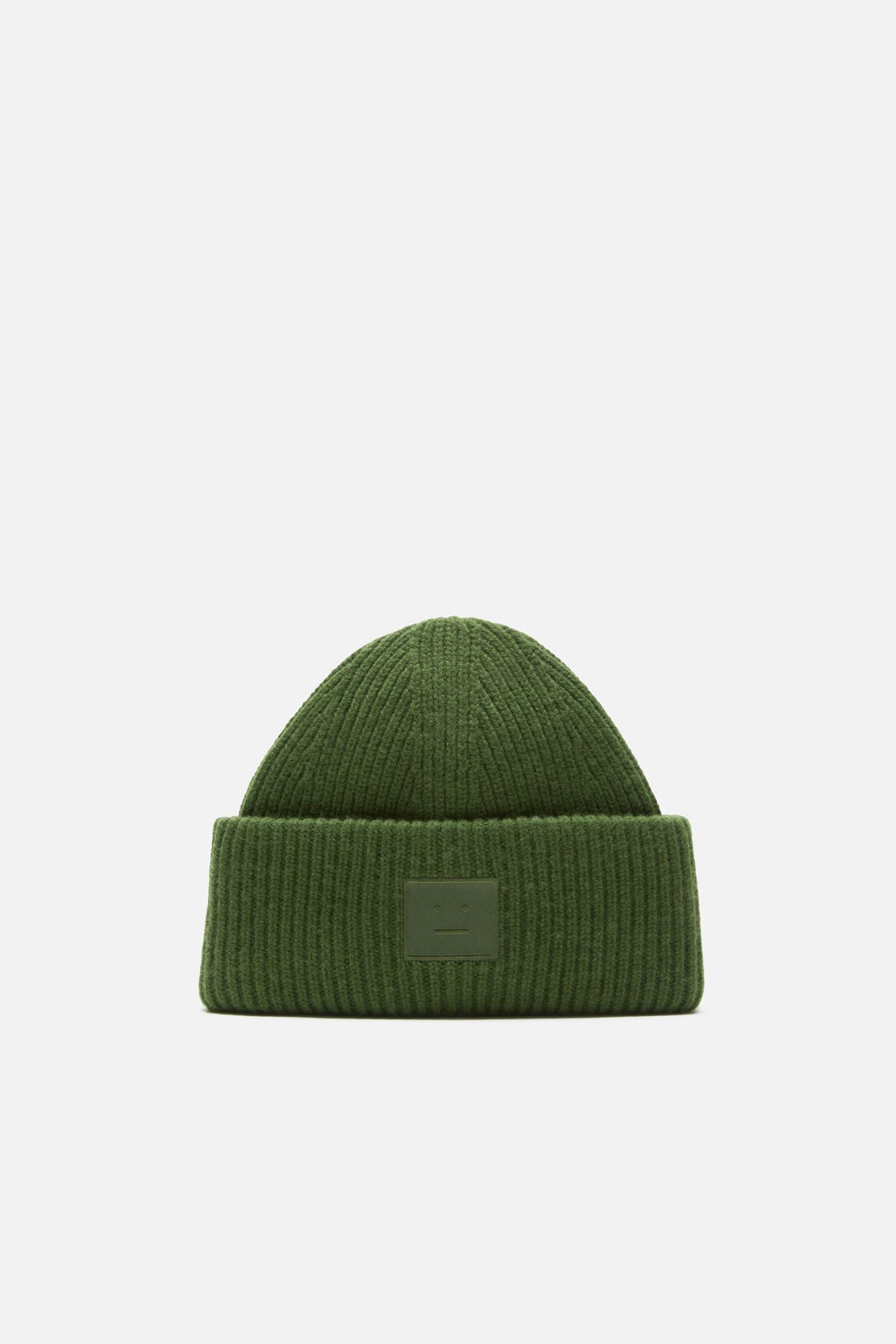 Acne Studios Face logo beanie - Yak - Bottle green