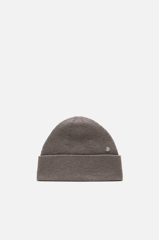 Acne Studios Wool beanie with rivet - Warm Grey Melange