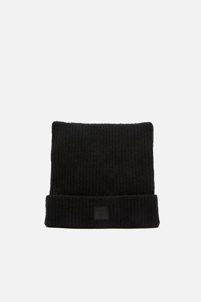 Acne Studios Face logo square beanie - Black