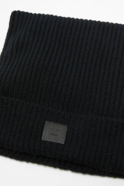 Acne Studios Face logo square beanie - Black