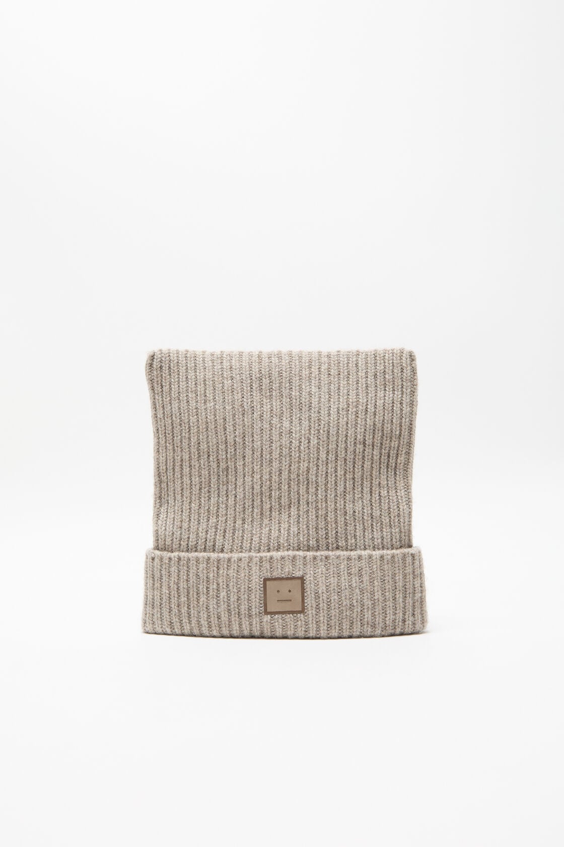 Acne Studios Face logo square beanie - Greige melange