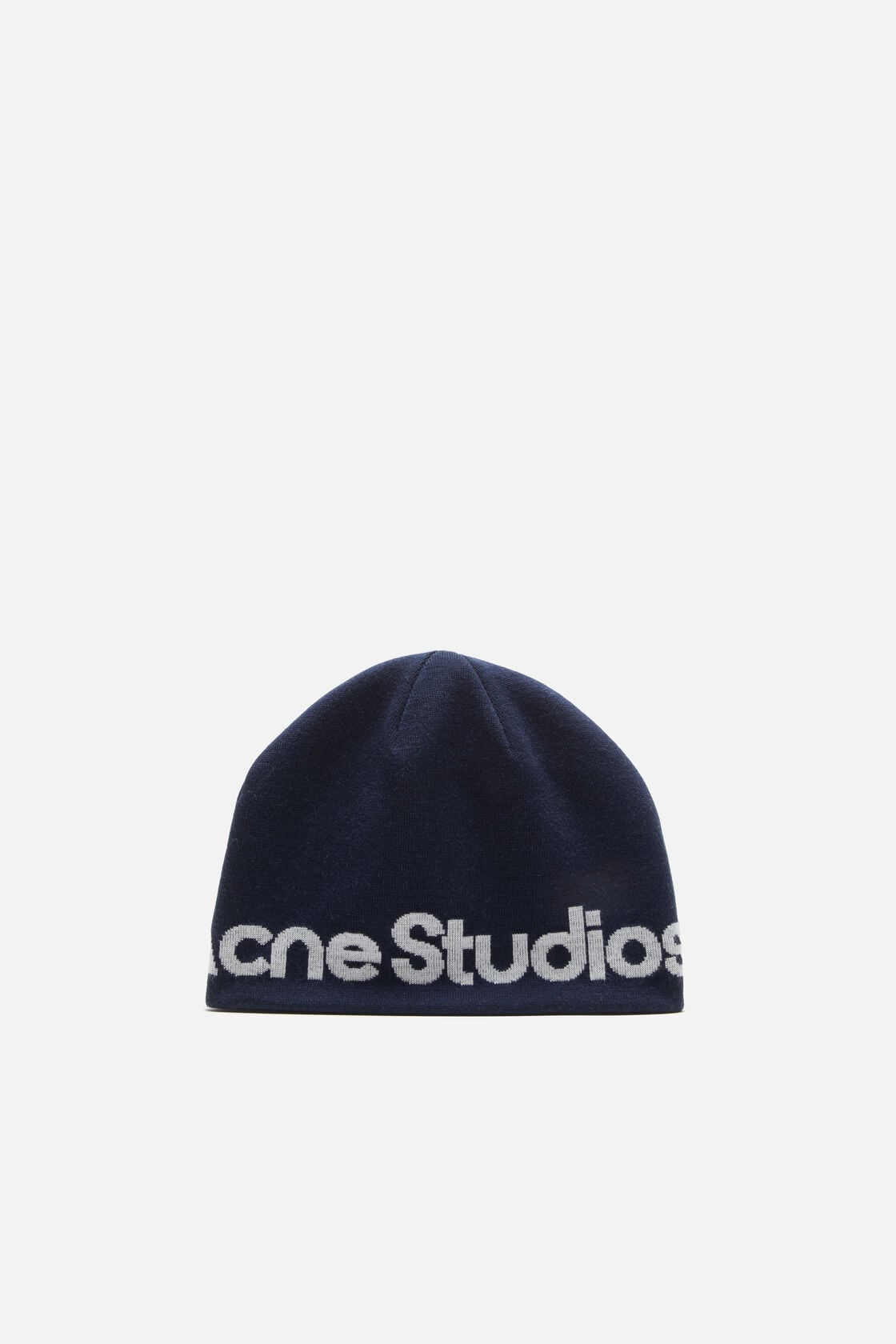 Acne Studios Wool knit beanie - Navy/white