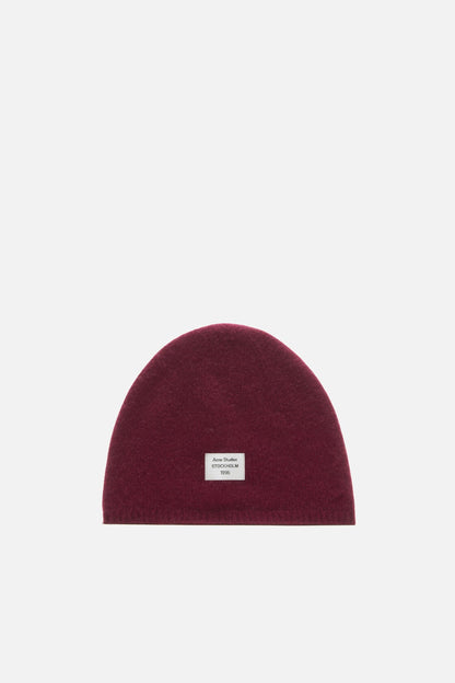 Acne Studios Cashmere beanie with logo - Dark red