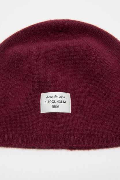 Acne Studios Cashmere beanie with logo - Dark red