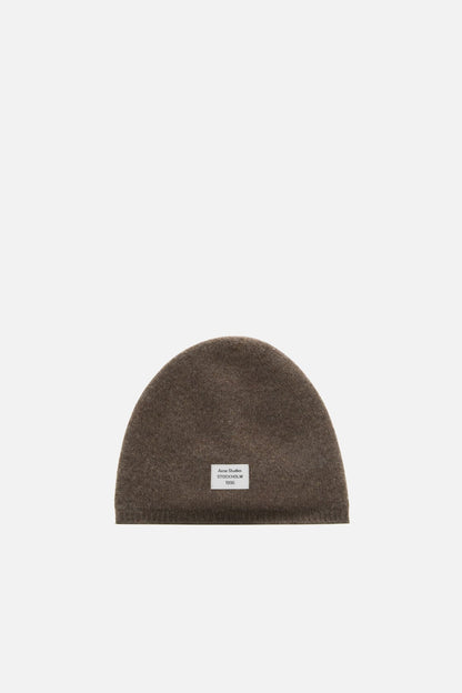 Acne Studios Cashmere beanie with logo - Walnut brown