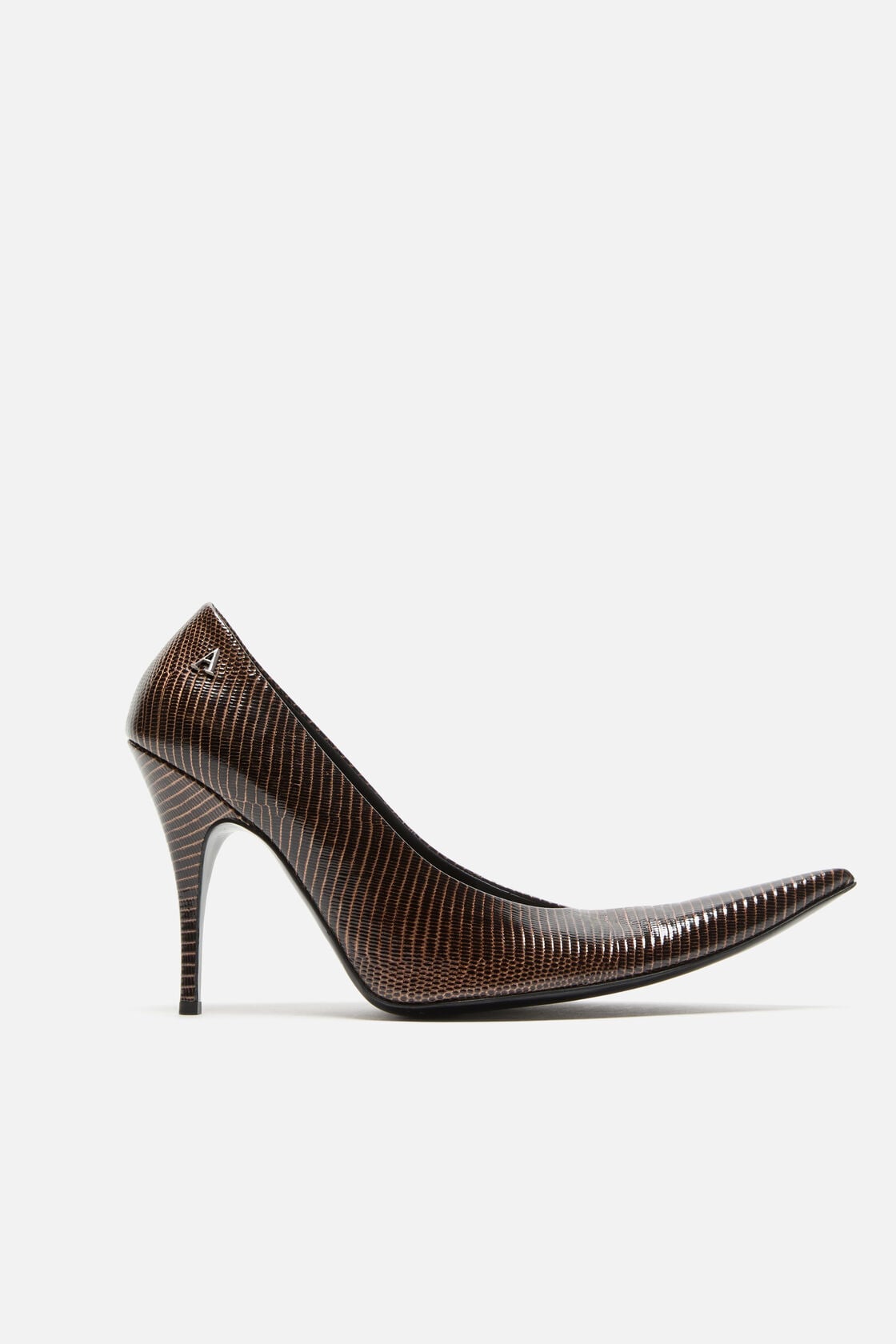 Acne Studios Pointed-Toe Lizard-Print Pump - Brown