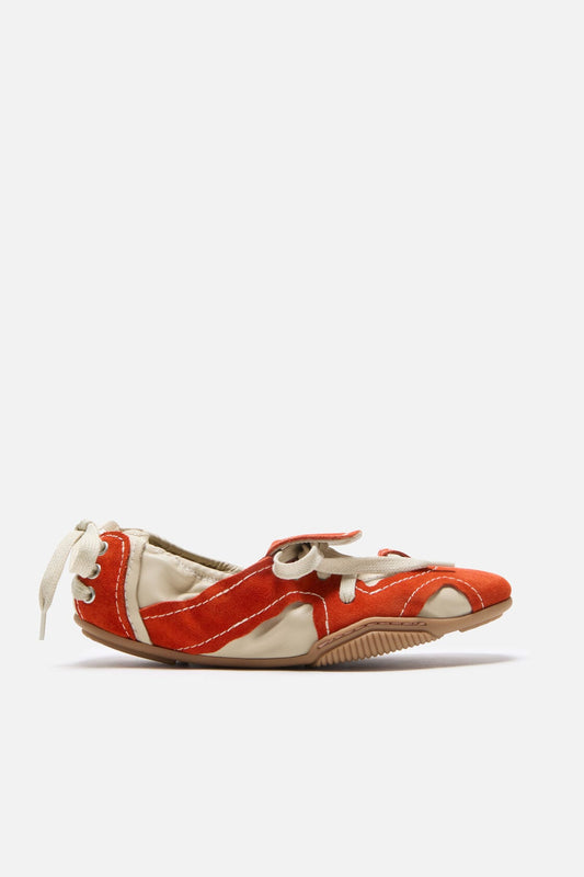 Acne Studios Suede lace-up shoes - Off white/Orange