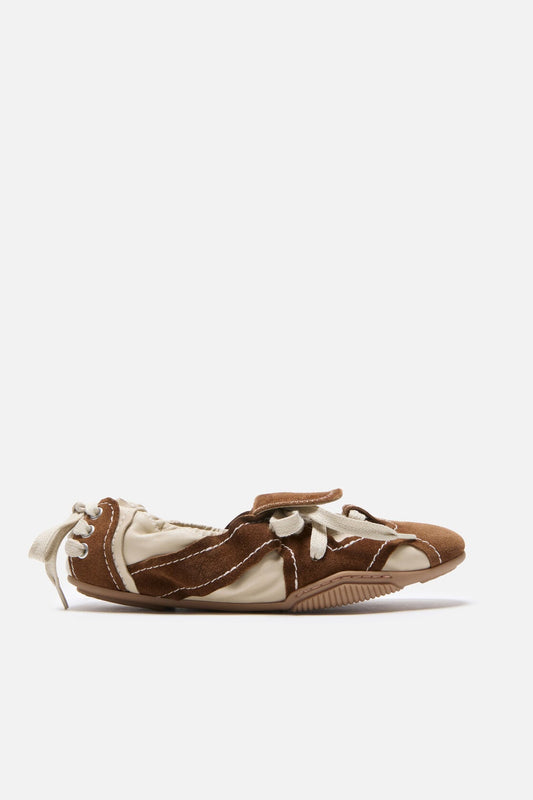 Acne Studios Suede lace-up shoes - Off white/brown