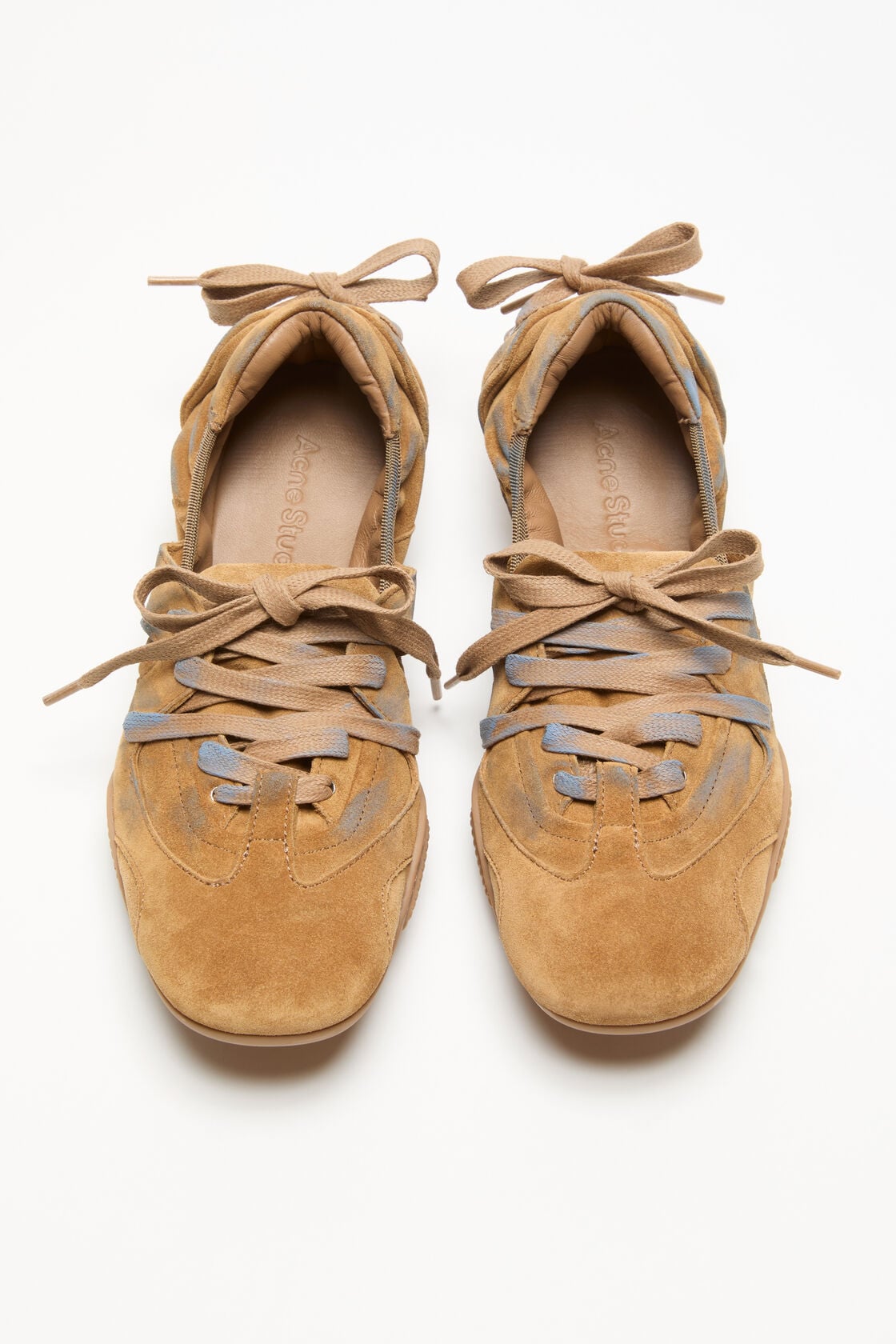 Acne Studios Lace-up suede shoes - Beige/blue