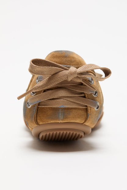 Acne Studios Lace-up suede shoes - Beige/blue