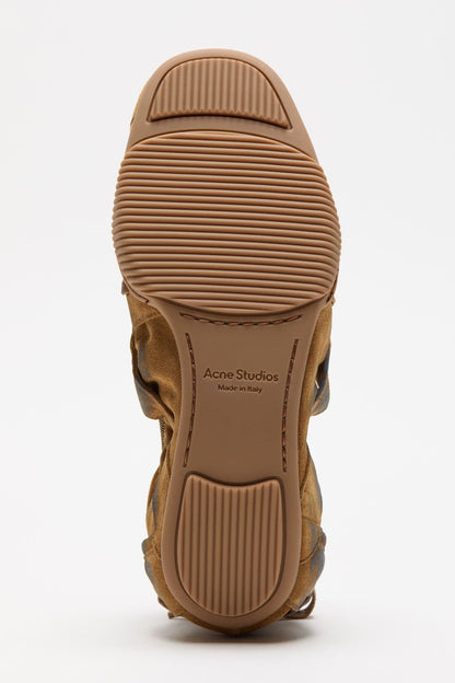 Acne Studios Lace-up suede shoes - Beige/blue