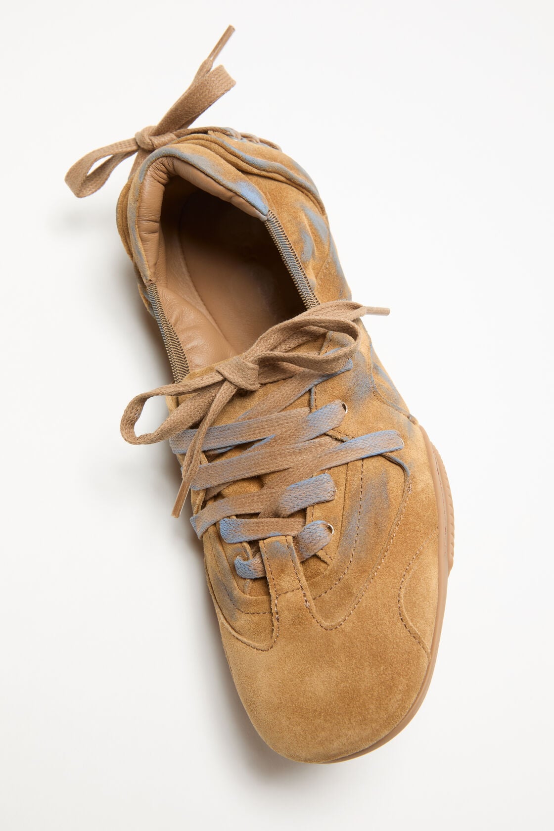 Acne Studios Lace-up suede shoes - Beige/blue