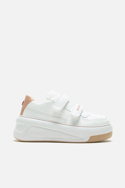 Acne Studios Leather Velcro Sneakers - Sand beige/optic white