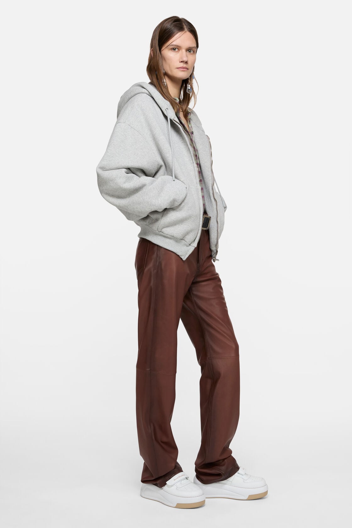 Acne Studios Leather Velcro Sneakers - Sand beige/optic white