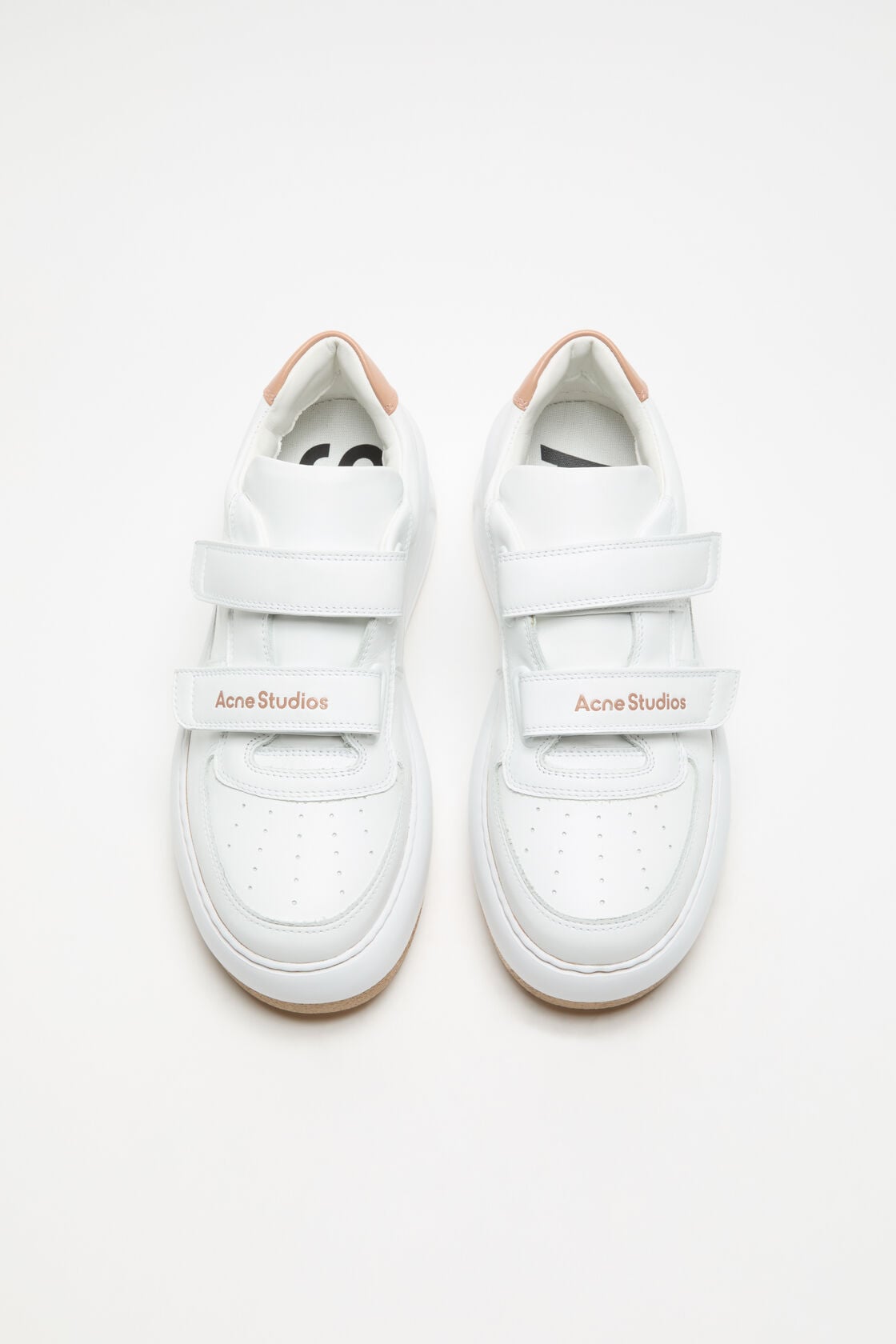 Acne Studios Leather Velcro Sneakers - Sand beige/optic white
