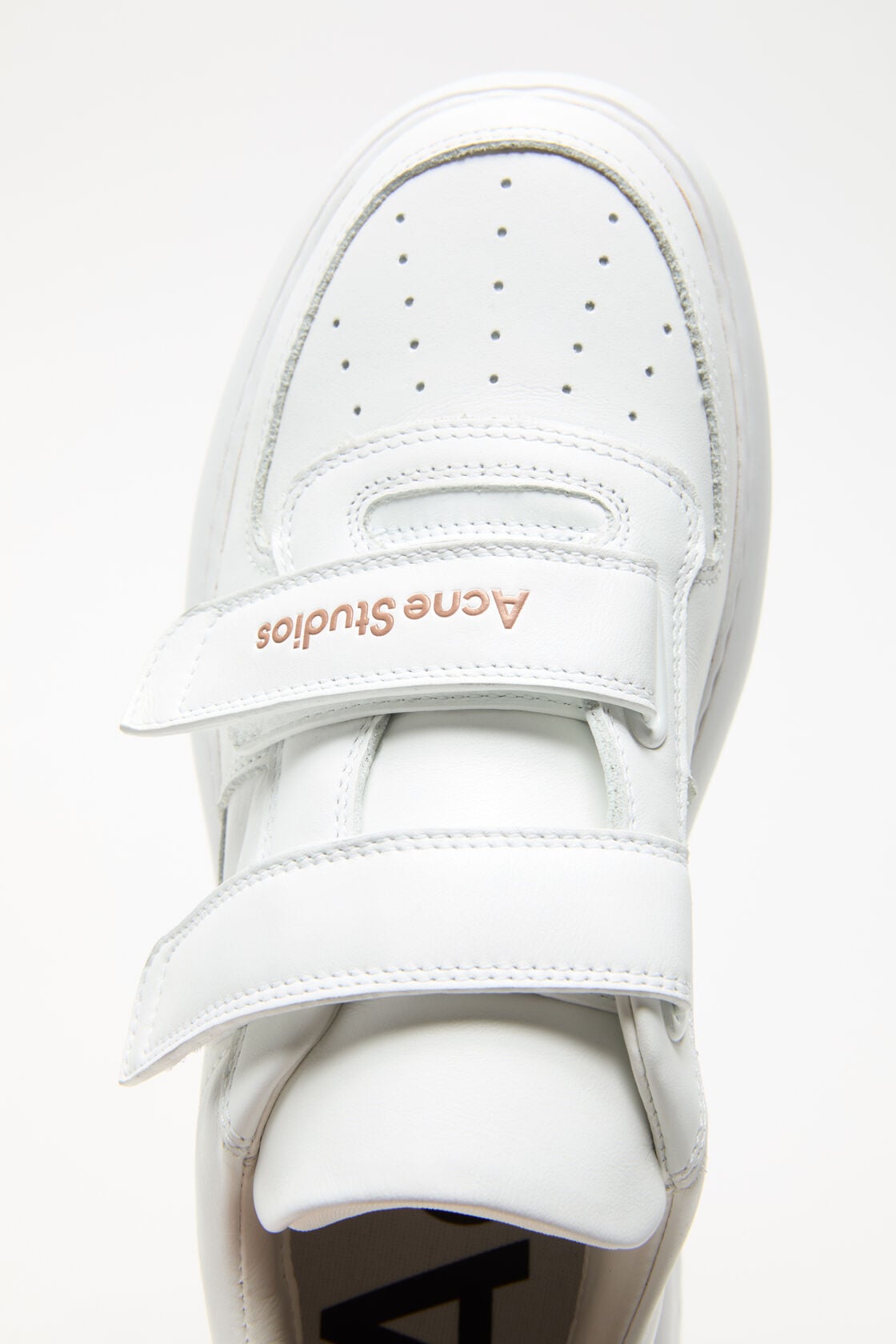 Acne Studios Leather Velcro Sneakers - Sand beige/optic white