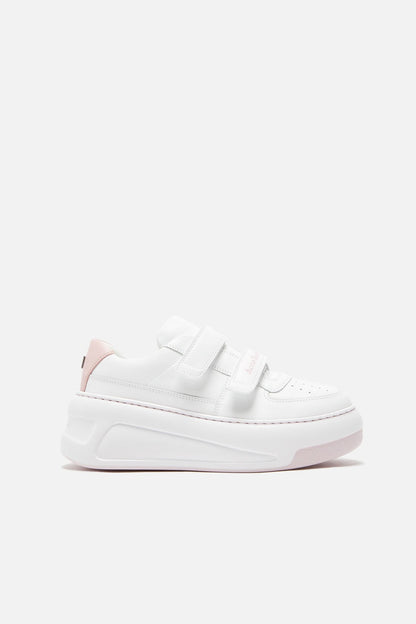 Acne Studios Velcro strap platform sneakers - Optic white/pink