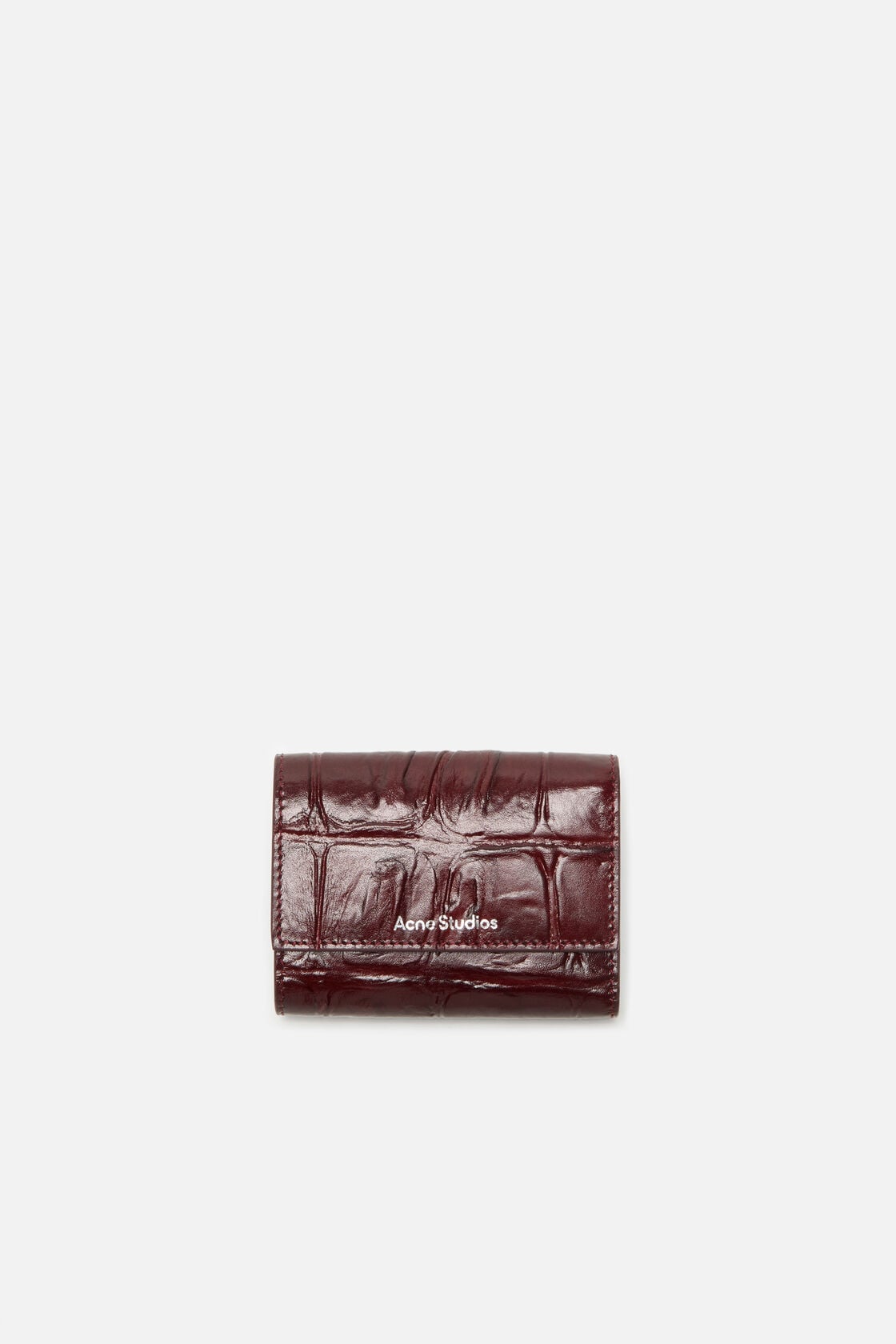 Acne Studios Trifold leather wallet - Burgundy