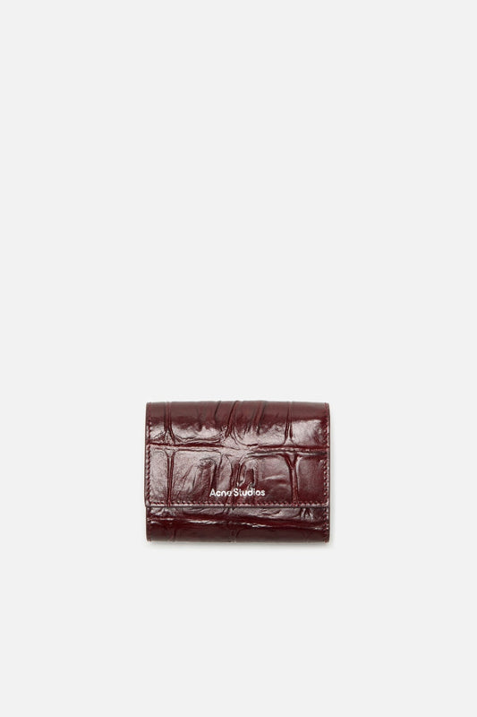 Acne Studios Trifold leather wallet - Burgundy