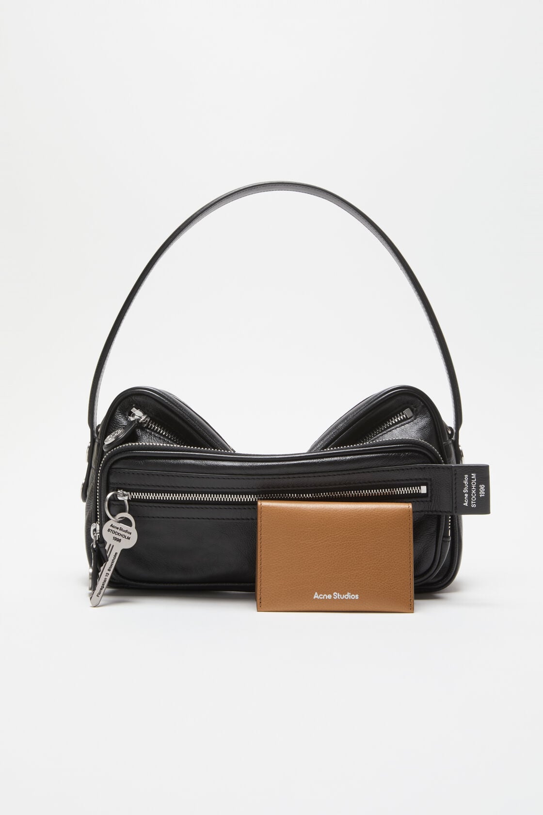 Acne Studios Folded card holder - Caramel brown