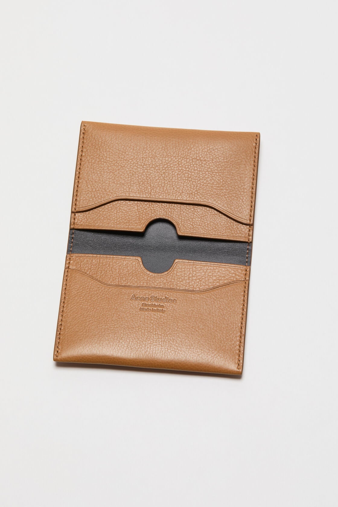 Acne Studios Folded card holder - Caramel brown
