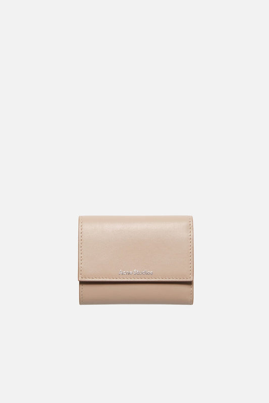 Acne Studios Trifold leather wallet - Taupe beige