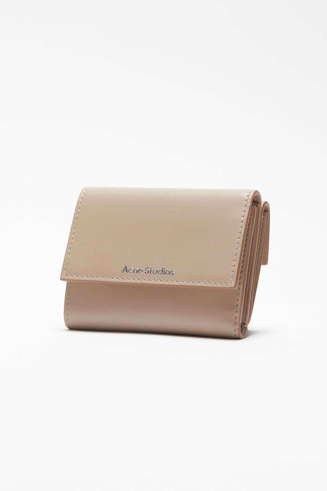 Acne Studios Trifold leather wallet - Taupe beige