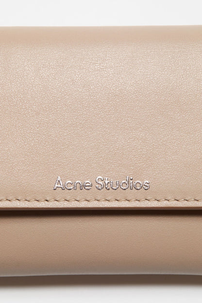 Acne Studios Trifold leather wallet - Taupe beige