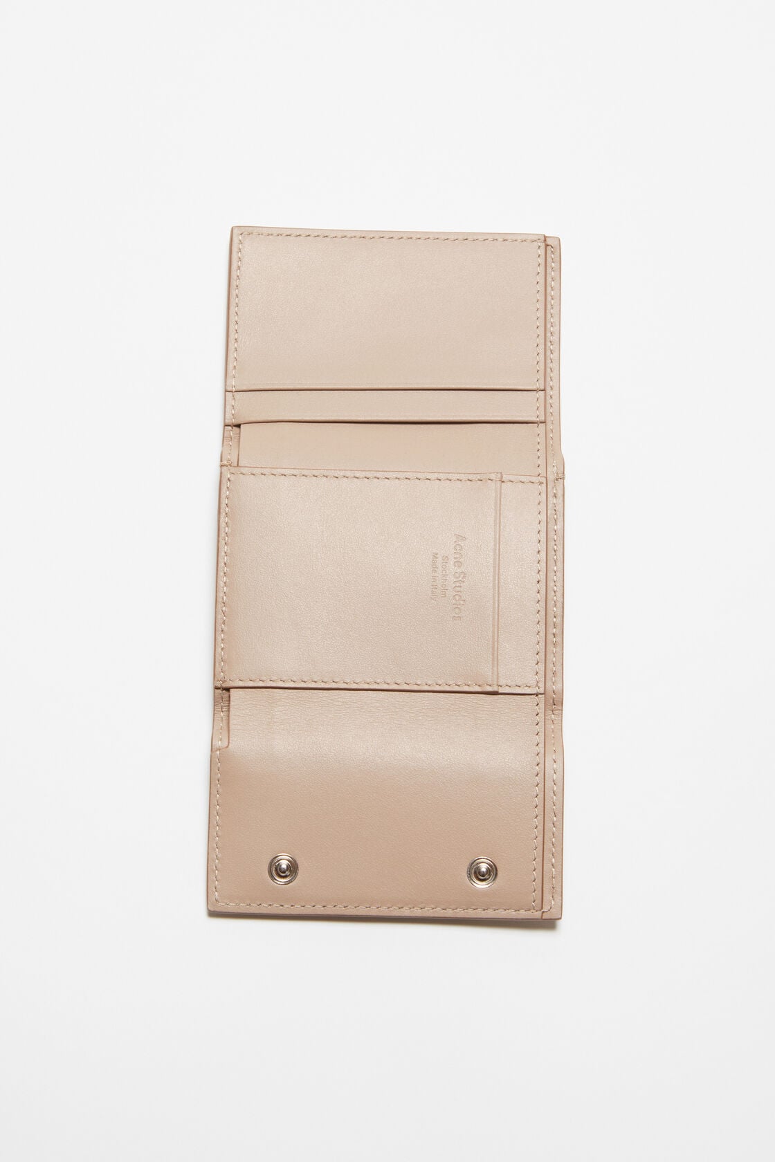 Acne Studios Trifold leather wallet - Taupe beige