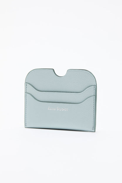Acne Studios Leather card holder wallet - Dusty blue