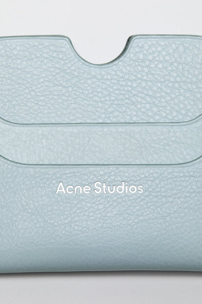 Acne Studios Leather card holder wallet - Dusty blue