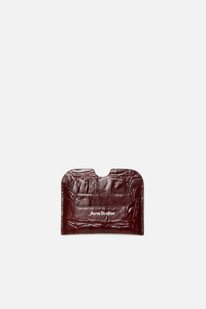 Acne Studios Leather card holder - Burgundy