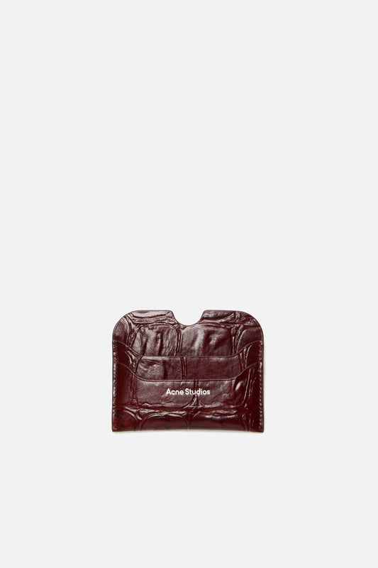 Acne Studios Leather card holder - Burgundy