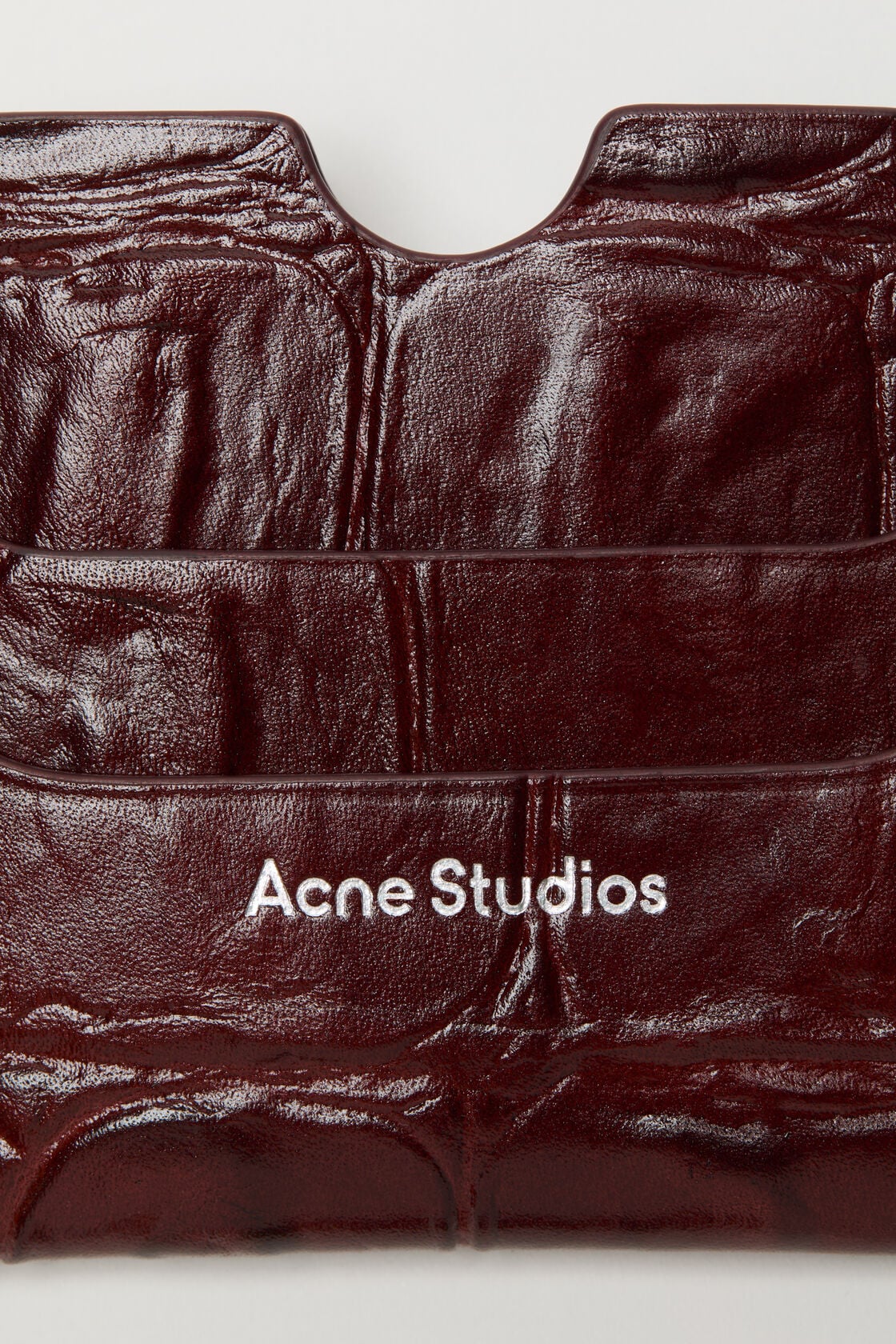 Acne Studios Leather card holder - Burgundy