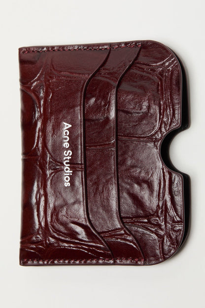Acne Studios Leather card holder - Burgundy