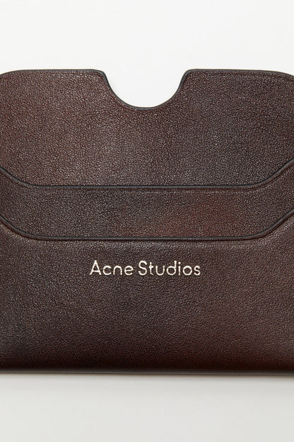 Acne Studios Leather card holder - Dark brown