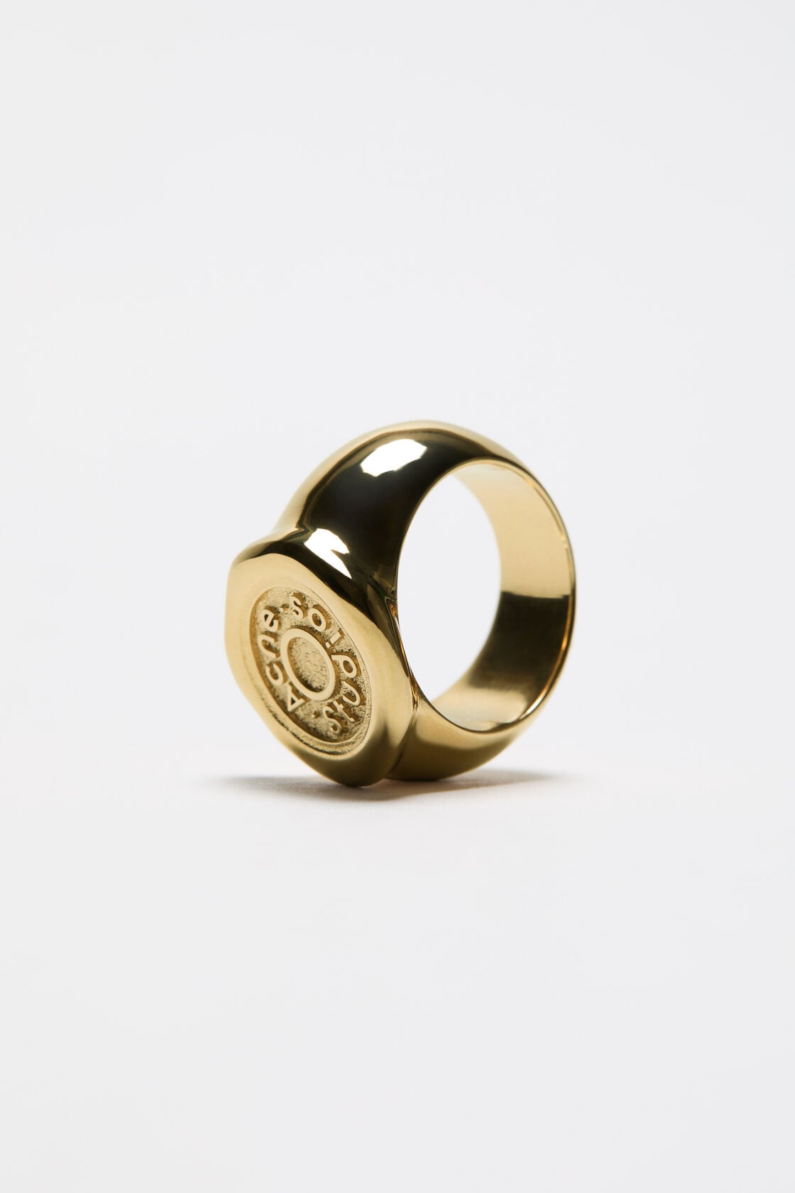 Acne Studios Logo stamp ring - Gold