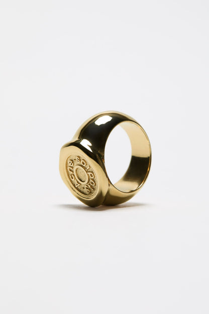 Acne Studios Logo stamp ring - Gold