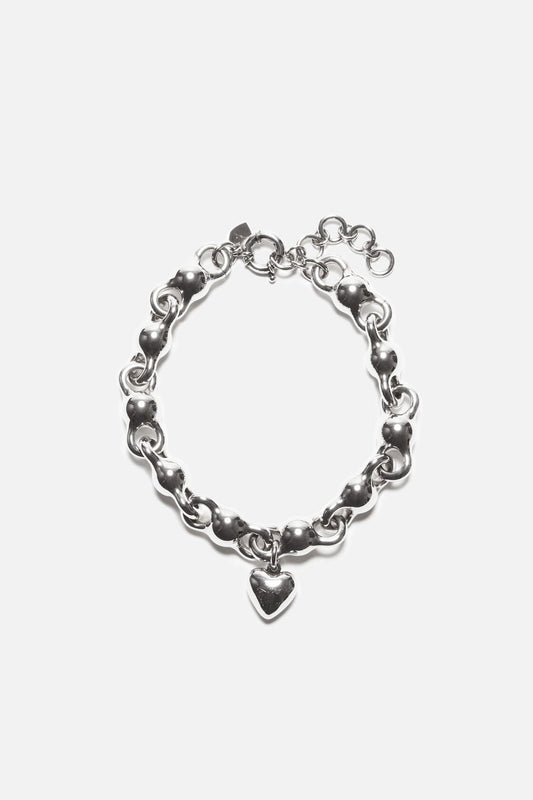 Acne Studios Heart charm necklace - Antique Silver