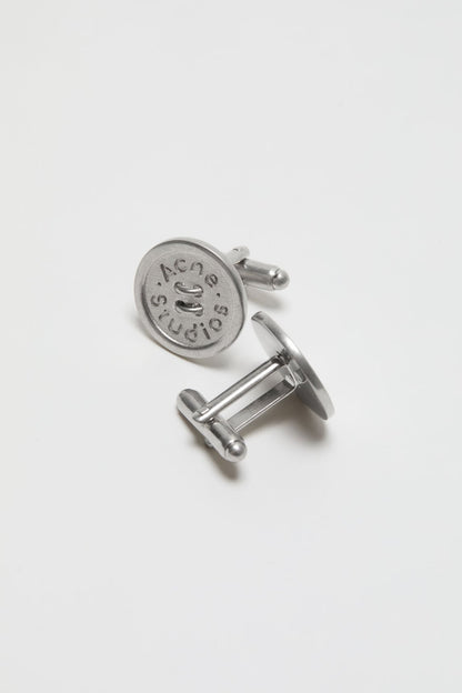 Acne Studios Button cufflinks - Semi matt silver