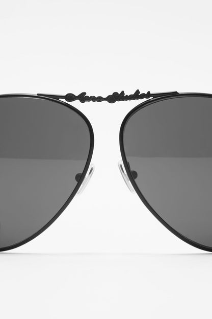 Acne Studios Metal aviator sunglasses - Black/black