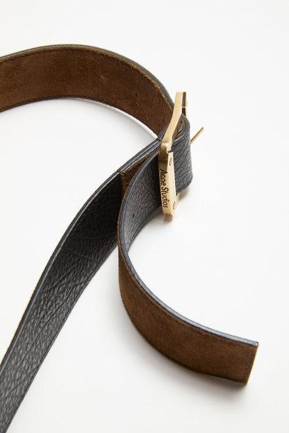 Acne Studios Reversible leather belt - Cognac brown/black